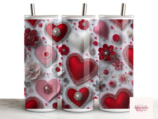 Hearts (lg) - 20oz Skinny Tumbler